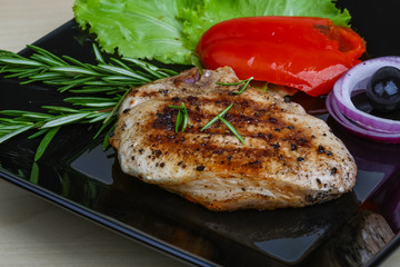 Grilled pork steak