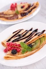 crepe with fruit and chocolate