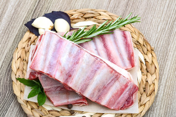 Raw lamb ribs
