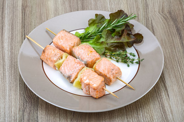 Salmon skewer