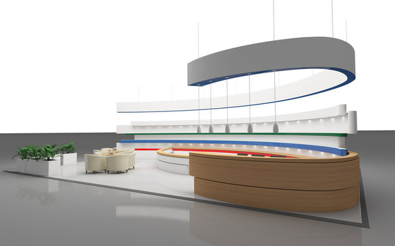 Exhibition Stand With A Round Wall
