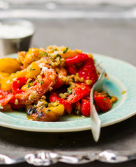 stewed sweet pepper with parmesan