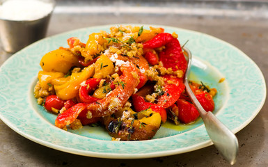 stewed sweet pepper with parmesan