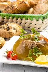 Pork meat in aspic
