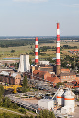 aerial view of coal power plant