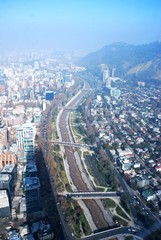 Amazing aerial view from Costanera Tower in Chile