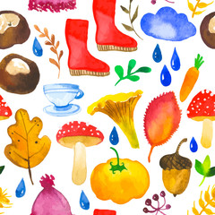 Vector Illustration with original watercolor background.