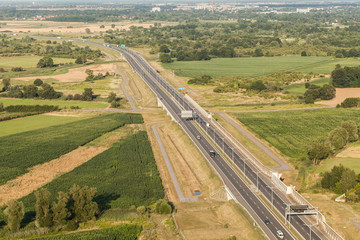 aerial view of the highway in Poland