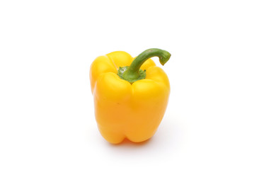 Colored peppers on white background