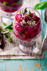 beet appetizer  from  in the verrines
