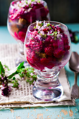 beet appetizer  from  in the verrines