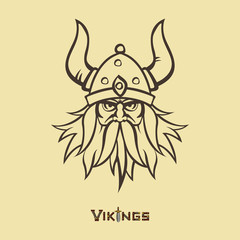 Vector Illustration with ancient viking.