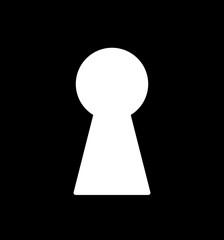 Black & white vector Illustration with keyhole.