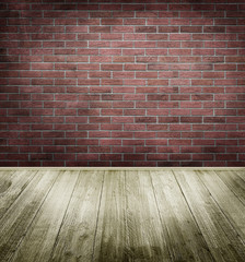 emty room with brick wall