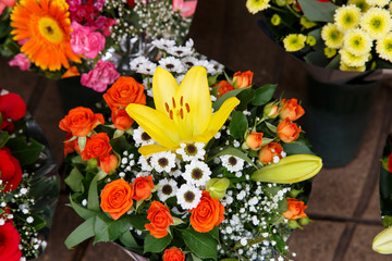variety flowers on bouquet