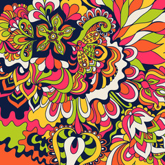 Abstract hand-drawn floral background.
