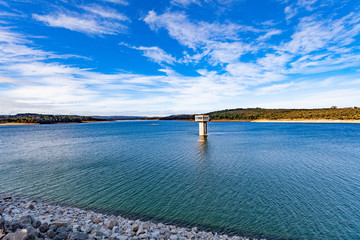 Magnificent Cardinia reservoir lake and water tower, Australia