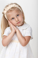  little girl a on white background