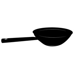 Wok - chinese frying pan - stylized vector illustration
