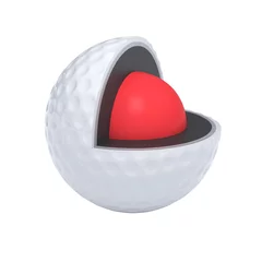 Photo sur Plexiglas Sports de balle Vue schématique des couches de balles de golf tranchées isolées avec un tracé de détourage