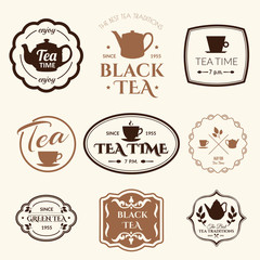 Vector Illustration on white background with tea logo.