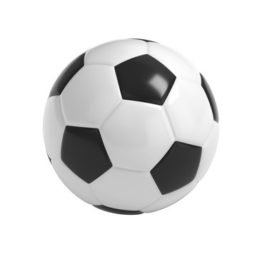 Football - Soccer ball HQ 3D render isolated with clipping path on white