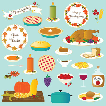 vector thanksgiving food