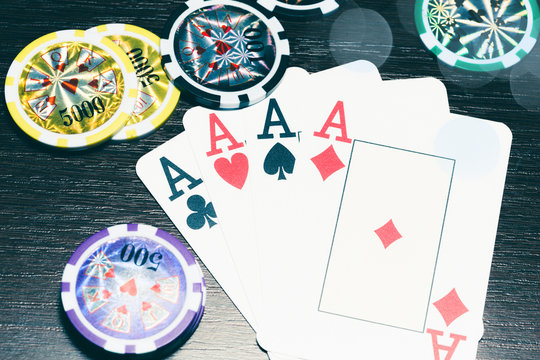 Cards and chips for poker