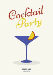 Vector illustration with cocktail party poster.