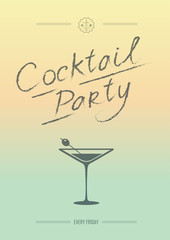 Vector illustration with cocktail party poster.