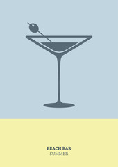 Vector illustration with cocktail party poster.