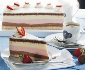 Neapolitan blancmange cake