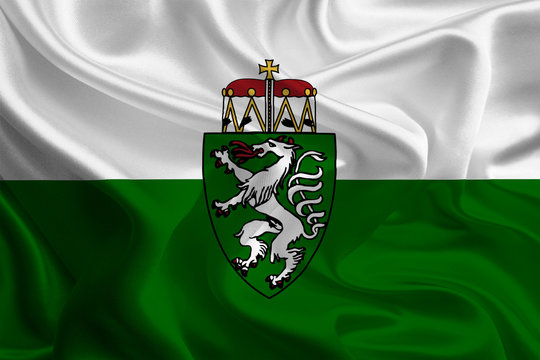 Austrian State Flags: Waving Fabric Flag of Styria
