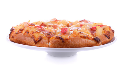 Delicious italian pizza on white plate