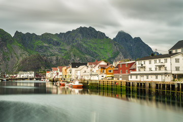 Fototapeta na wymiar Henningsvaer, fishing village in the Lofoten archipelago, Norw