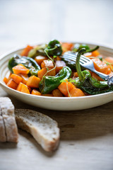 Süßkartoffel-Paprika-Pfanne