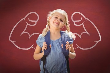 Composite image of school kid
