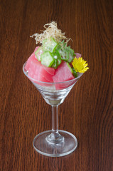 japanese cuisine. sashimi on the background