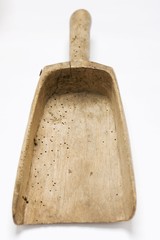 An old wooden flour scoop