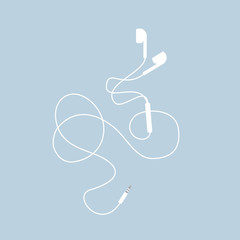 White earphones. Vector design.
