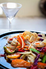 Som Tum, Thai papaya salad. Traditional Thai food