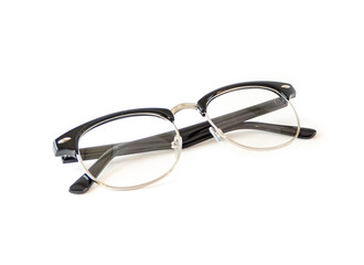 Black Eye glasses retro hipster look isolated on white backgroun