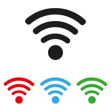 wifi icon set colored