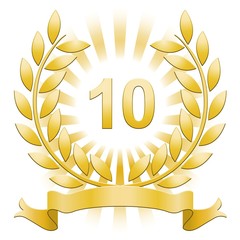 Lauriers 10 or sur fond blanc