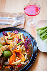 Som Tum, Thai papaya salad. Traditional Thai food