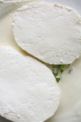Two slices of buffalo mozzarella