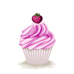 Cupcake with strawberry
