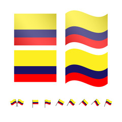 Fototapeta na wymiar Colombia Flags EPS 10