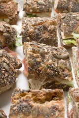 Small sandwiches in rows (detail)