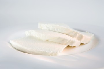 Three slices of ricotta